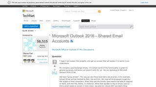 Microsoft Outlook 2016 - Shared Email Accounts
