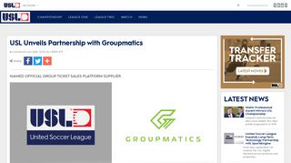 USL Unveils Partnership with Groupmatics