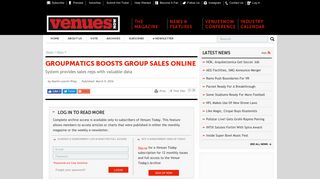 VenuesNow :: Groupmatics Boosts Group Sales Online