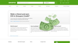Refer a friend - Groupon