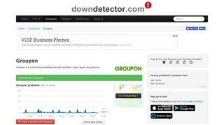 Groupon down? Current outages and problems | Downdetector