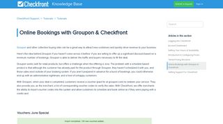 Online Bookings with Groupon & Checkfront – Checkfront Support