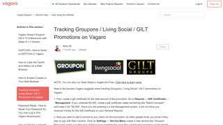 Tracking Groupons / Living Social / GILT Promotions on Vagaro ...