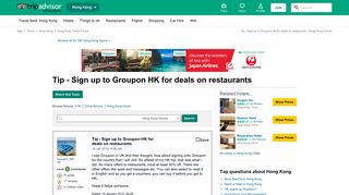 Tip - Sign up to Groupon HK for deals on restaurants - Hong Kong ...