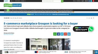 E-commerce marketplace Groupon is looking for a buyer - Moneycontrol