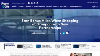 Earn Bonus Miles When Shopping at Groupon with New Partnerships