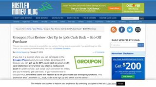 Groupon Plus Review: Get Up to 30% Cash Back + $10 Off Purchase