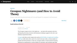 Groupon Nightmares (and How to Avoid Them) - Entrepreneur