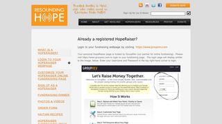Login to Your HopeRaiser Webpage | Resounding Hope