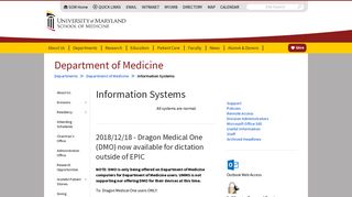 Information Systems Welcome to the Department of Medicine ...