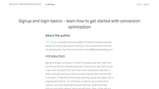 Signup and login basics - Growth Engineering Blog