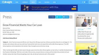 Grow Financial Wants Your Car Loan - CUInsight