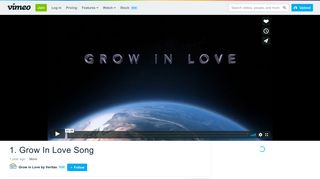 1. Grow In Love Song on Vimeo