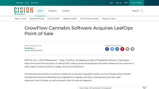 GrowFlow Cannabis Software Acquires LeafOps Point of Sale
