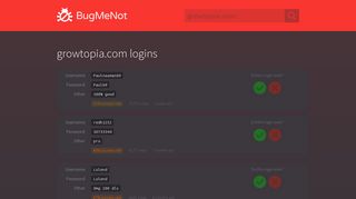 growtopia.com passwords - BugMeNot