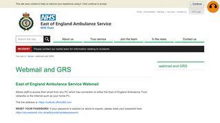 Webmail and GRS - East of England Ambulance Service