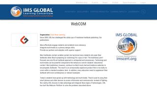 WebCOM | IMS Global Learning Consortium
