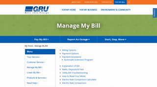 GRU > My Home > Manage My Bill - Gainesville Regional Utilities