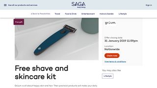 Gruum Free shave and skincare kit - Saga