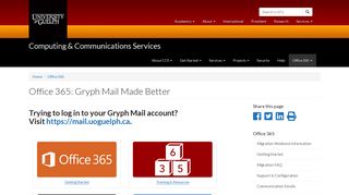 Office 365: Gryph Mail Made Better | Computing ... - University of Guelph