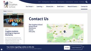 Contact Us - The Gryphon School: Sherborne, Dorset DT9 4EQ