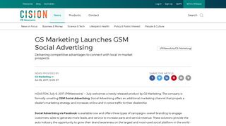 GS Marketing Launches GSM Social Advertising - PR Newswire