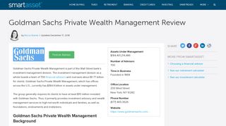 Goldman Sachs Private Wealth Management Review | SmartAsset.com