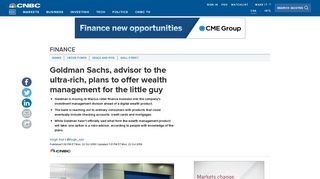 Goldman, advisor to the ultra-rich, plans wealth management for all