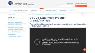 GS1 US Data Hub | Product - Create/Manage