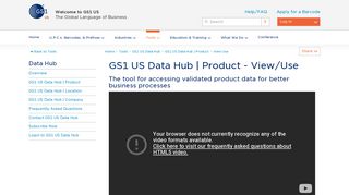GS1 US Data Hub | Product - View/Use