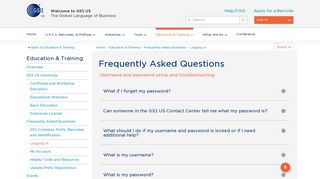 Frequently Asked Questions – Login –GS1 US