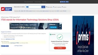 ITSS - Information Technology Solutions Shop (GSA) | AcronymFinder