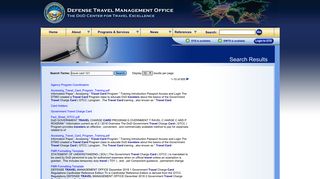 Search Results - Defense Travel Management Office