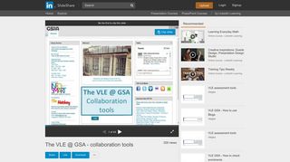 The VLE @ GSA - collaboration tools - SlideShare