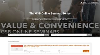 GSB Online Seminars Series - Store