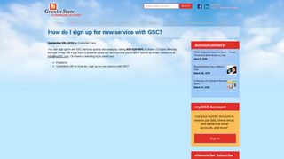 How do I sign up for new service with GSC? - Granite State ...