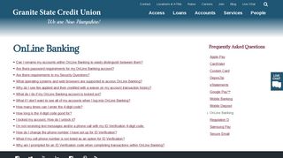 OnLine Banking - Granite State Credit Union