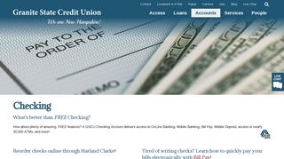 Checking Accounts - Granite State Credit Union
