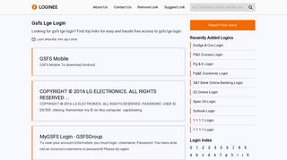 Gsfs Lge Login