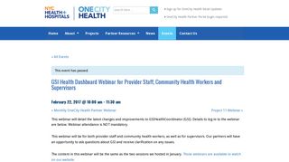 GSI Health Dashboard Webinar for Provider Staff, Community Health ...