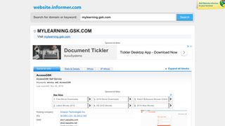 mylearning.gsk.com at Website Informer. AccessGSK. Visit Mylearning ...