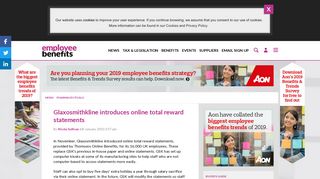 Glaxosmithkline introduces online total reward statements - Employee ...