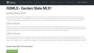 Garden State MLS®: GSMLS Website & GSMLS IDX Data