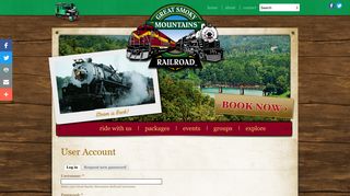 User account | Great Smoky Mountains Railroad