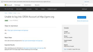 Unable to log into GRSM Account at http://gsmr.org - Microsoft Edge ...