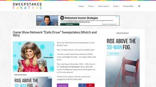 Game Show Network “Daily Draw” Sweepstakes (Watch and Win)