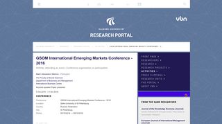 GSOM International Emerging Markets Conference - 2016 - Research ...