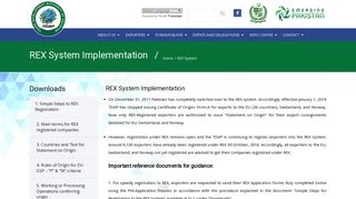 REX System Implementation - Trade Development Authority of Pakistan