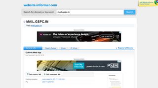 mail.gspc.in at WI. Outlook Web App - Website Informer