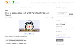 How to get enrolled with GST Portal (With Screen Shots) – GST India ...